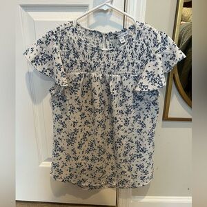 41 Hawthorn White and Blue Smocked Blouse